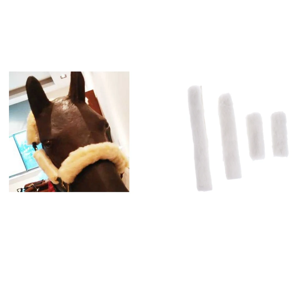 4 Pieces Fleece Noseband Cover Replacement for Horse Halters and Bridles Accessories