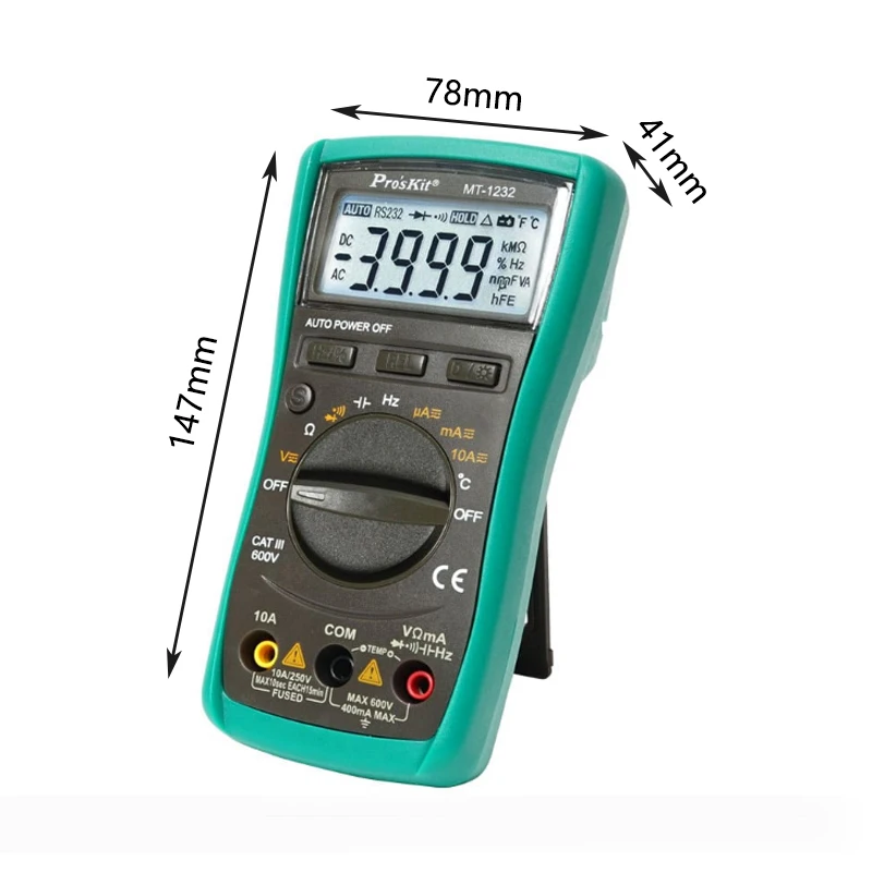 Beste Proskit Autorange Digitale Multimeter Backlight LCD Display Transistor Tester Condensator Tester Temperatuur Frequentie Tester Meter