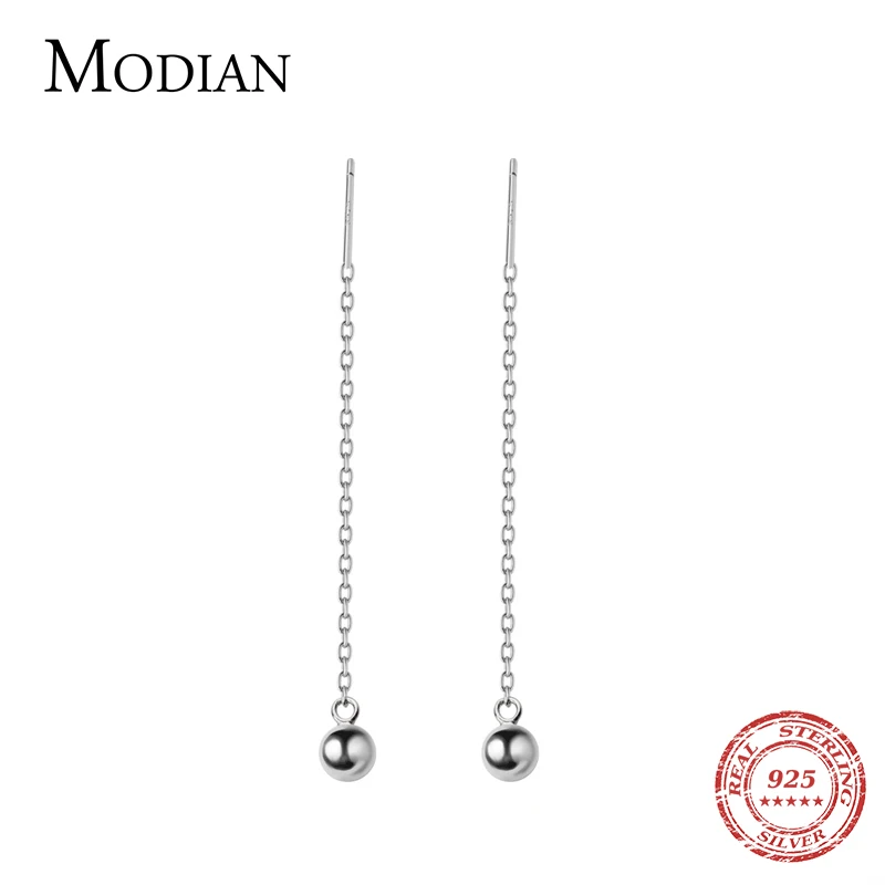 

Modian Simple Charm Minimalism Design Drop Earrings 100% 925 Sterling Silver Fashion Dangle Earing For Women Silver Jewelry