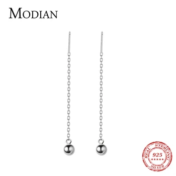 

Modian Simple Charm Minimalism Design Drop Earrings 100% 925 Sterling Silver Fashion Dangle Earing For Women Silver Jewelry