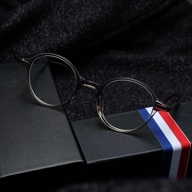 New High Quality Thom Brand Designer Retro Round Eyeglasses Optical Prescription Glasses Frame Men Gafas Women with Original Box