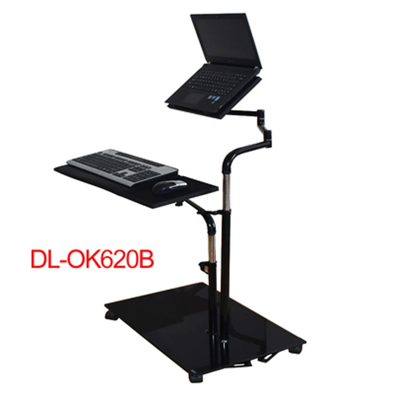 OK620B Nachtkastje Moving Laptop Stand Verstelbare Bank Computer Houder + Toetsenbord Houder Roterende Laptop Tafel met wielen OK620B Nachtkastje Moving Laptop Stand Verstelbare Bank Computer Houder + Toetsenbord Houder Roterende Laptop Tafel met wielen