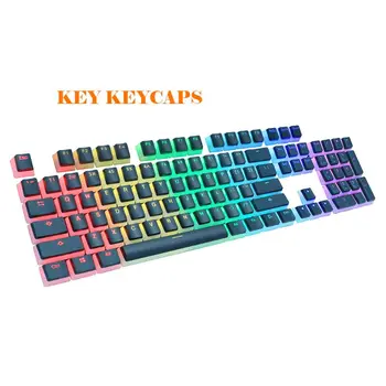 

1 Set Replaceable PBT Pudding Keycaps 108 Transparent Lettering Keys Double Shot Backli Key Cap for Mechanical Keyboard