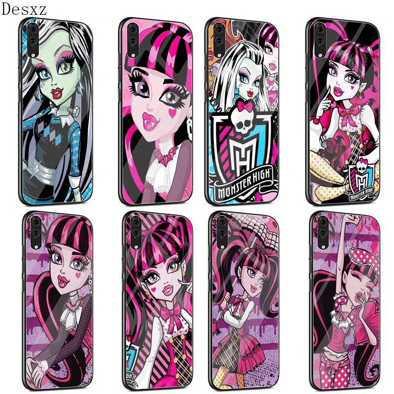 Стеклянный Чехол для мобильного телефона Monsters High huawei P30 P20 P Smart P10 Y6 7A Y9 Honor 8X9 10 mate 20