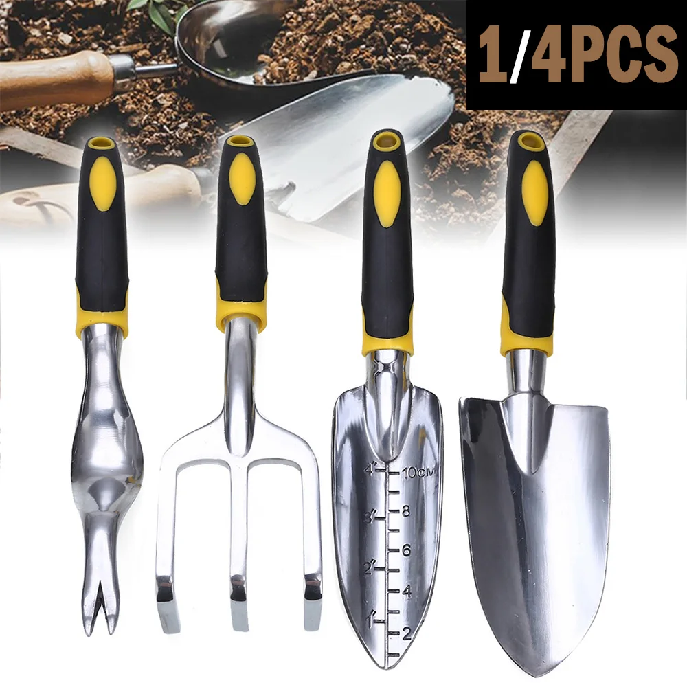 

4 PCS Gardening Tools Set Trowel Transplanted Cultivator Weeder Fork Garden Tool Digging Tool Manual Removing Garden Taproot D40
