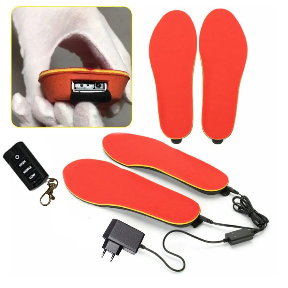 Heating Insoles With Wireless Remote Winter Spring Plush Women Men Warm Electric Insoles EUR Size 41 3