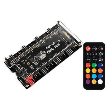 

ALLOYSEED 1 to 8 PWM Fan HUB 12V 4Pin ARGB 5V 3Pin Addressable Splitter Motherboard Sync Controller SATA Power Supply Hub Board