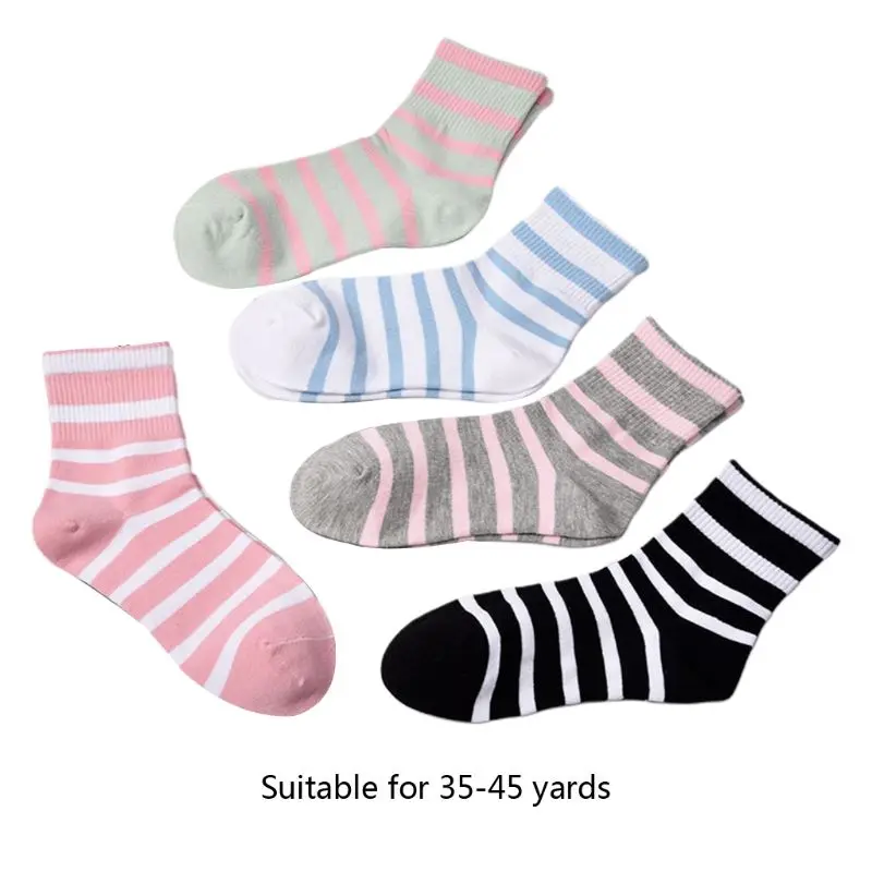 5 пар, корейские женские милые носки ярких цветов в полоску, Осенние Чулочные изделия