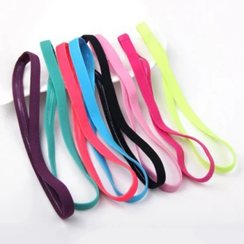 5Pcs Candy Color Women Men Yoga Hair Bands Sports Headband Non slip Running Elastic Rubber