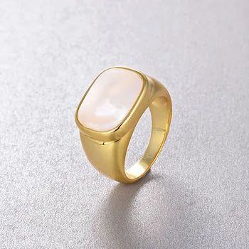 

Luxurious Top Grade S925 Natural Shell Finger Rings Fashion Accessories Ring Fashion Jewelry Lovers Women Girl Gifts 2 Color