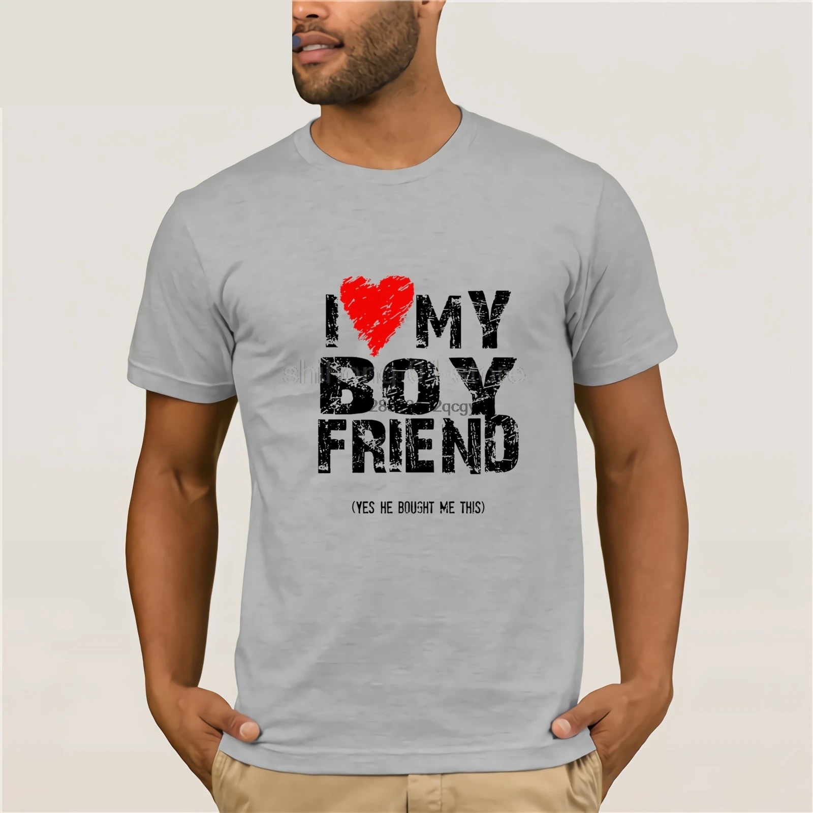 ЛГБТ Футболка I Love Heart My Boyfriend для мужчин Gay Pride подарок на день Святого Валентина Luka