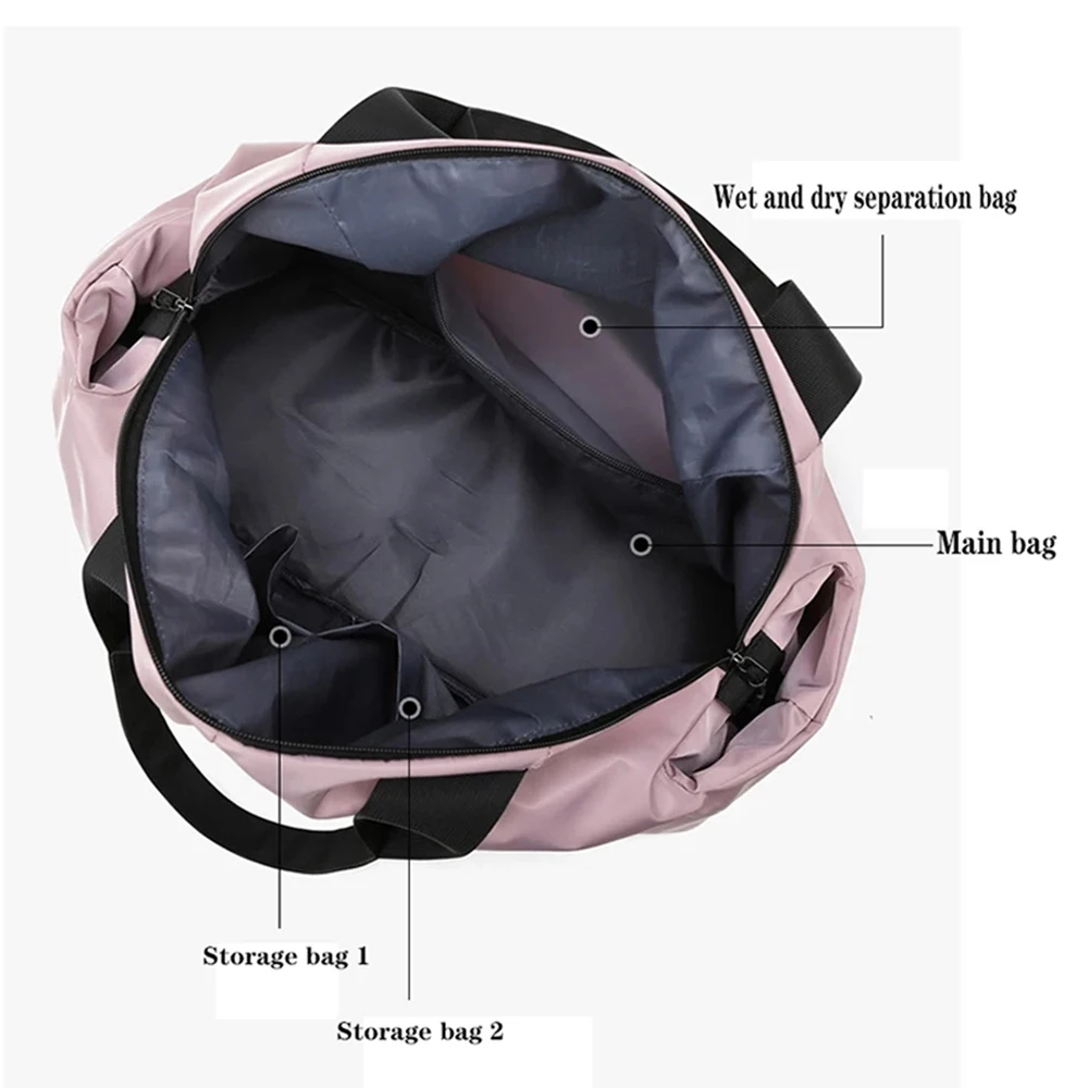 Women Gym Bag Waterproof Swimming Yoga Sports Bags Shoulder Hand Travel Duffle Weekend Package Dry Wet Fitness Training XA312a