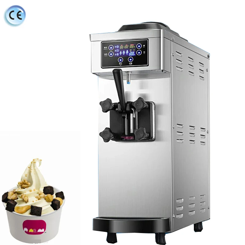Commercial Desktop Ice Cream Making Machine Single Head Soft Ice Cream Machine 1100w One Flavor