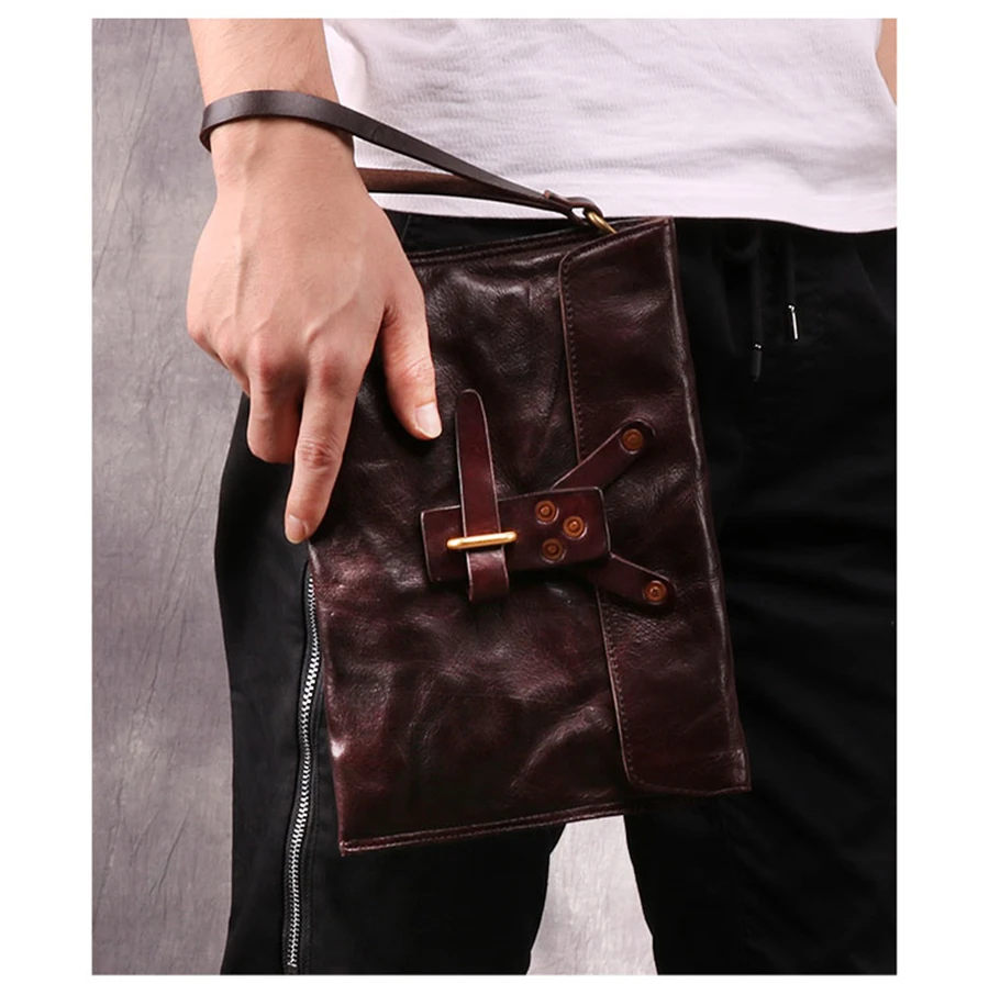 Men Wallet wristlet Clutch-Bag Purse Leather Money Handy Long Fashion Large-Capacity Design Men Business Day Clutch Bag Vintage
