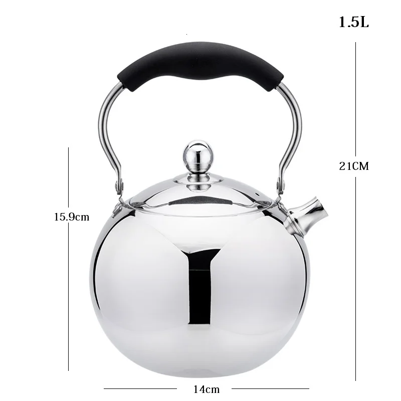 1.5L 1.5L/2L шариковая форма Edelstahl Wasserkocher Für Gas Verdickt Tee Topf Reise Tragbare Wasser Heizung Kessel Induktion herd - Цвет: 1.5L
