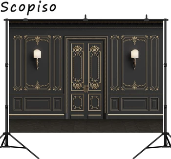 

Scopiso Old Wall House Bulb Door Luxury Wedding Pattern Interior Photographic Background Photography Backdrops Photo Studio Prop