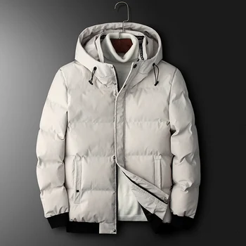 

Hot Sale Winter Man Hooded Coat Windproof Men's Coats Keep Warm Black Khaki M-4XL Winter Man Coat