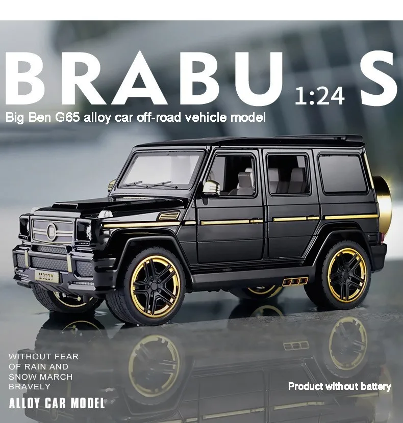 1/24 Mercedes Benz G65 модель автомобиля из сплава игрушка G класс модифицированный автомобиль внедорожник звук и светильник 6 открывающаяся дверь внедорожник