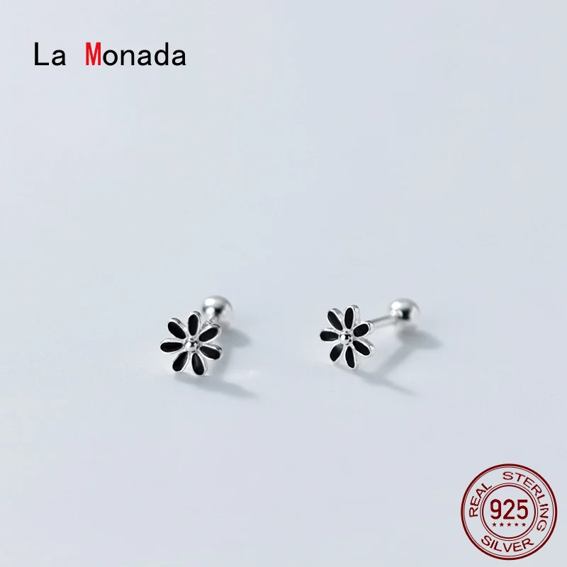 Женские маленькие серьги-гвоздики La Monada из стерлингового серебра 925 пробы с