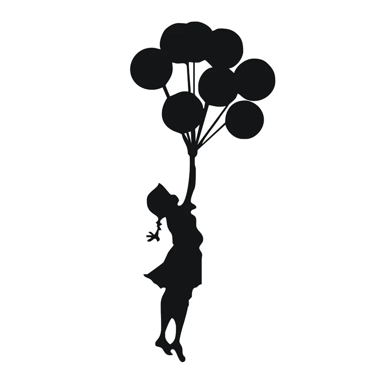 Banksy серия воздушный шар для девочек Наклейка на стену детский сад детская комната креативное украшение самоклеящаяся настенная клейкая бумага
