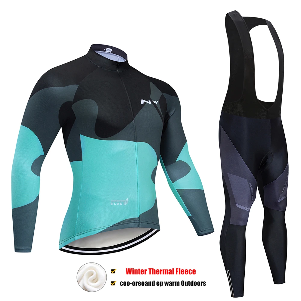 Pic Color Northwave теплый Зимняя Теплая Флисовая велосипедная одежда NW Мужской трикотажный костюм для прогулок верховой езды на велосипеде MTB Одежда комбинезон комплект - Цвет: Pic Color