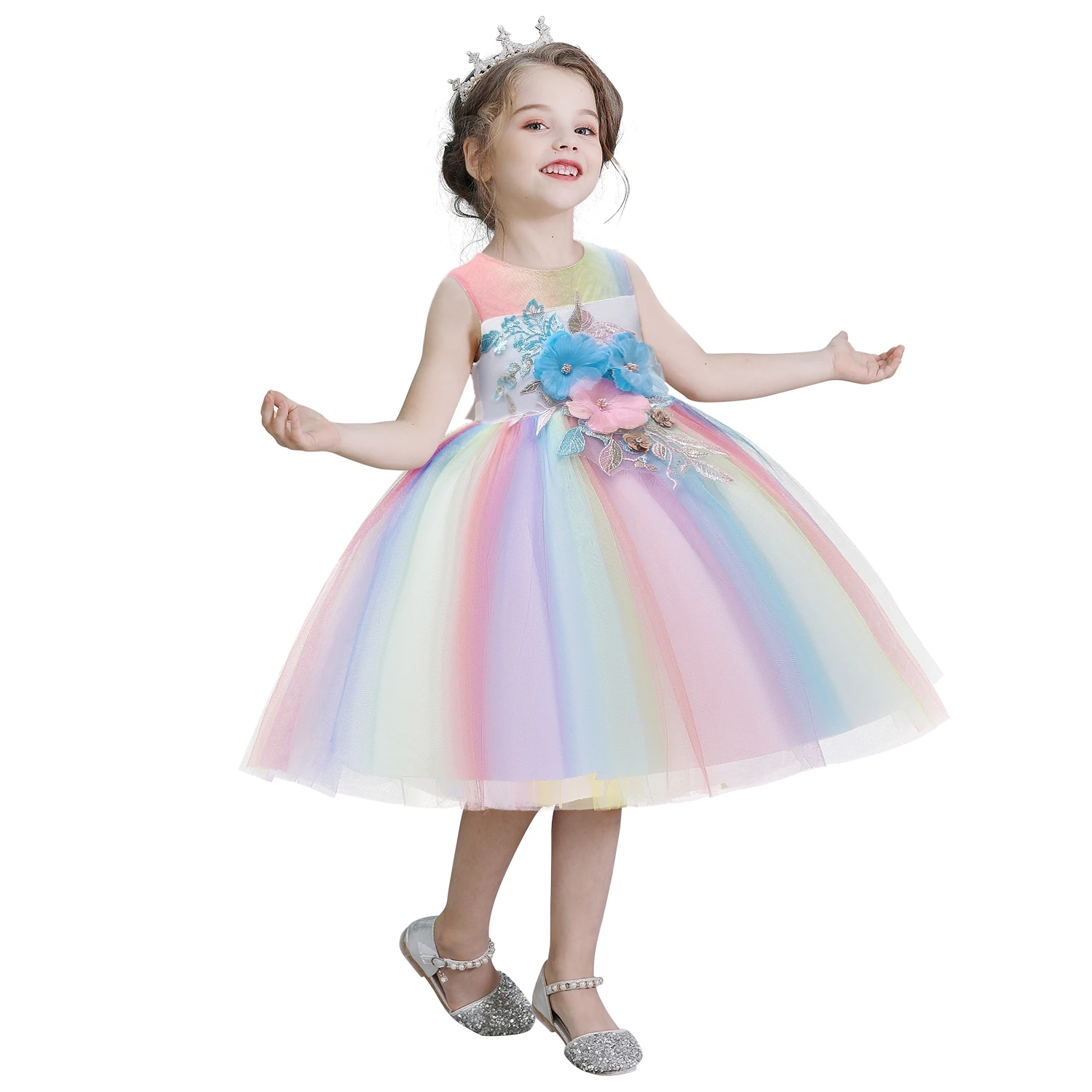 New Summer Children Dresses For Girls Kids Formal Wear Princess Dress For Girl 4 6 7 8 Years Birthday Party Events Prom Dress