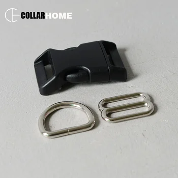 

100 sets metal D rings adjusters plastic release buckle 25mm webbing for DIY dog collar luggage outdoors paracord accessories