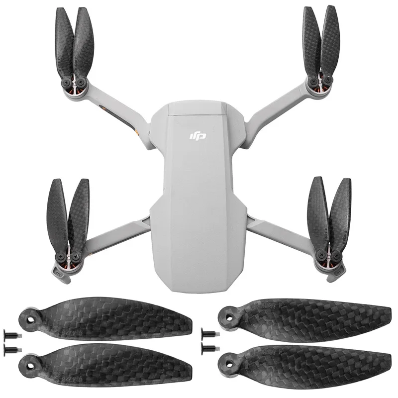 1/2/4 Pairs Carbon Fiber Propeller for DJI Mavic Mini Drone Durable Light Weight Props Blade Replacement Screw - Цена: 