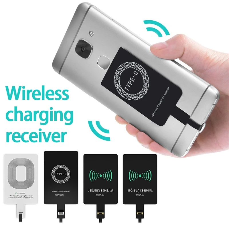 Qi Wireless Charging Receiver For iPhone 6 7 Plus 5s Micro USB Type C Universal Fast Wireless Charger For Samsung Huawei Xiaomi wireless car charger