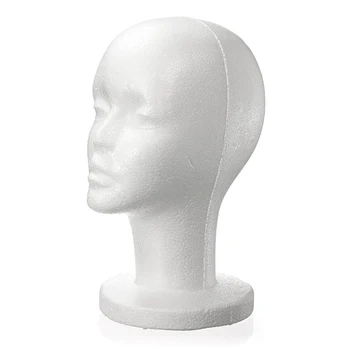 

Fashion Female White Foam Styrofoam Mannequin Hat Cap Dummy Wig Head display Holder Model