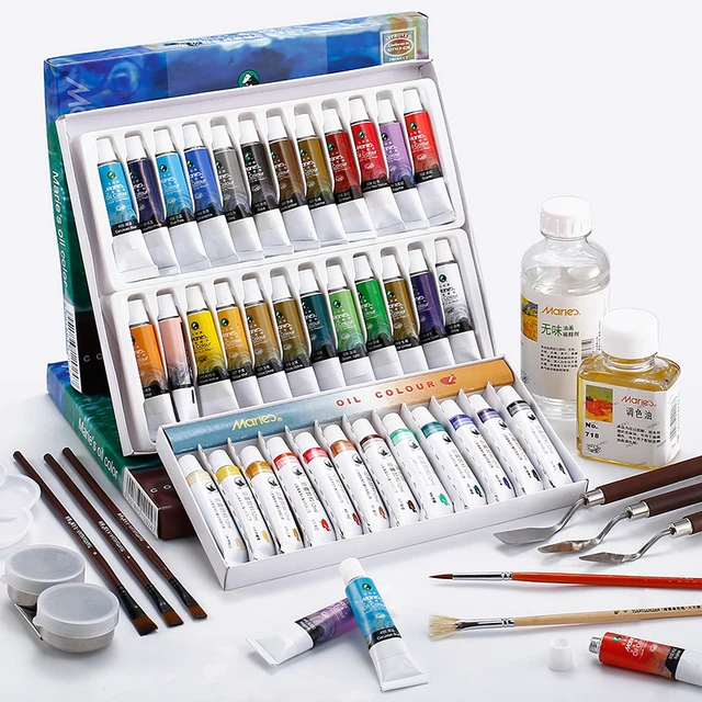 Oil paint formaldehyde-free professional 24 colors single tubular  independent packaging 50ML Environmental Art Supplies