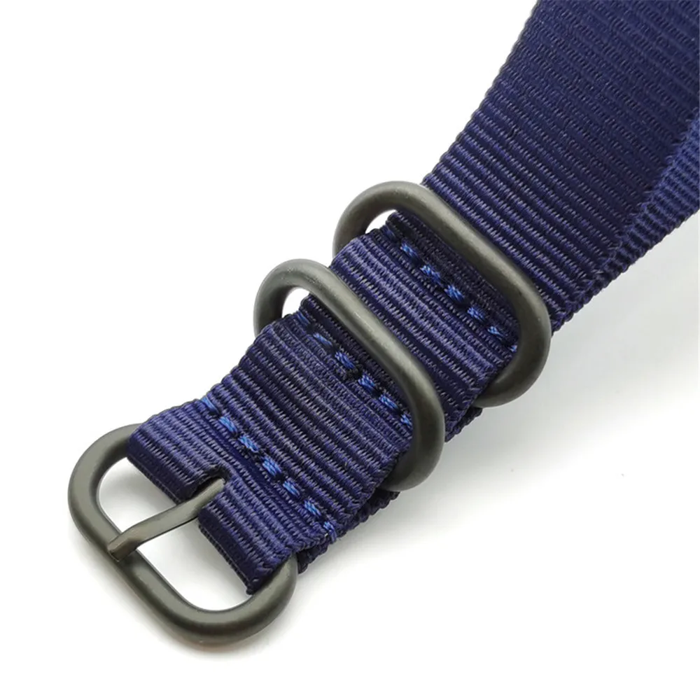 Nylon-Nato-Uhrenarmband, Edelstahl, 5 Ringe, Schnalle, gewebter Stoff, 18 mm, 20 mm, 22 mm, 24 mm – Detail 6