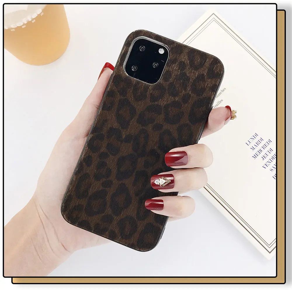 Lovebay теплый плюшевый чехол для iPhone 7, 8, 6, 6s Plus, 11 Pro, X, XR, XS, Max, Леопардовый принт, чехол для телефона, Жесткий ПК, Пластиковая Задняя Крышка