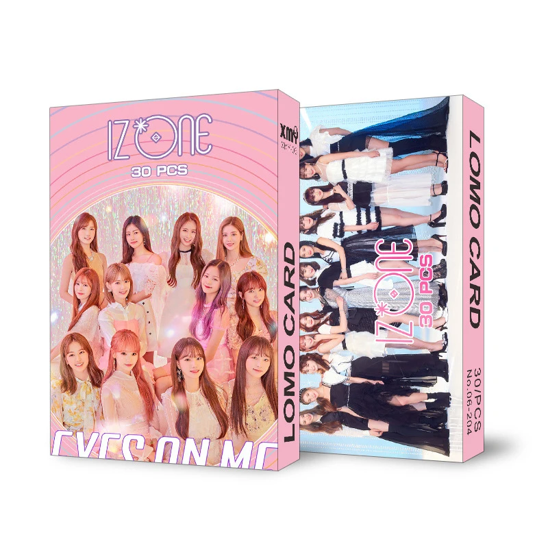 IZONE 30 шт./компл. Kpop BTS EXO GOT7 ITZY IZONE защищает Детские дважды TXT X1 Фотокарта Idol ЛОМО карта фото карты вентиляторы подарок Прямая - Цвет: IZONE
