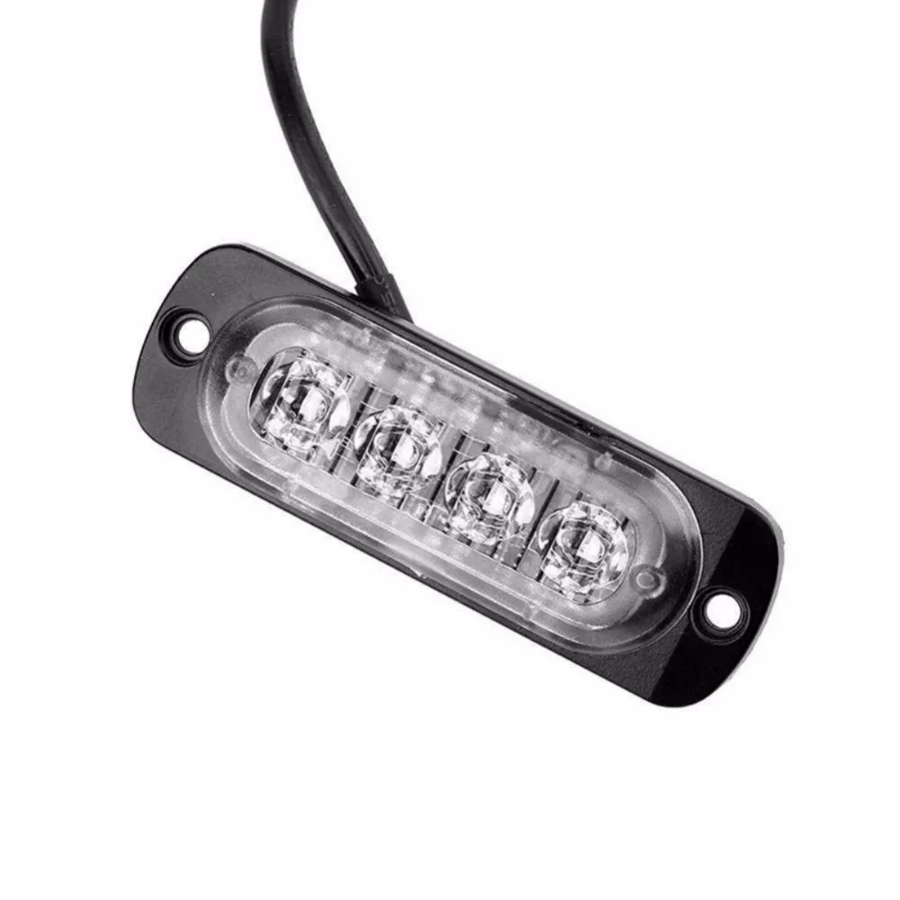 12 V-24 V 4 светодиодный стробоскоп мигающий предупреждающий свет гриль мигает пробоя аварийное освещение автомобиля грузовика лампа мигалки янтарь светофора