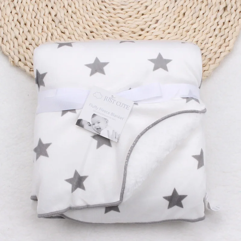 Infant Newborn Baby Blanket Winter Fluffy Fleece Kids Muslin Blanket Swaddle Stroller Fleece Blankets Kids Afternoon Nap Quilt