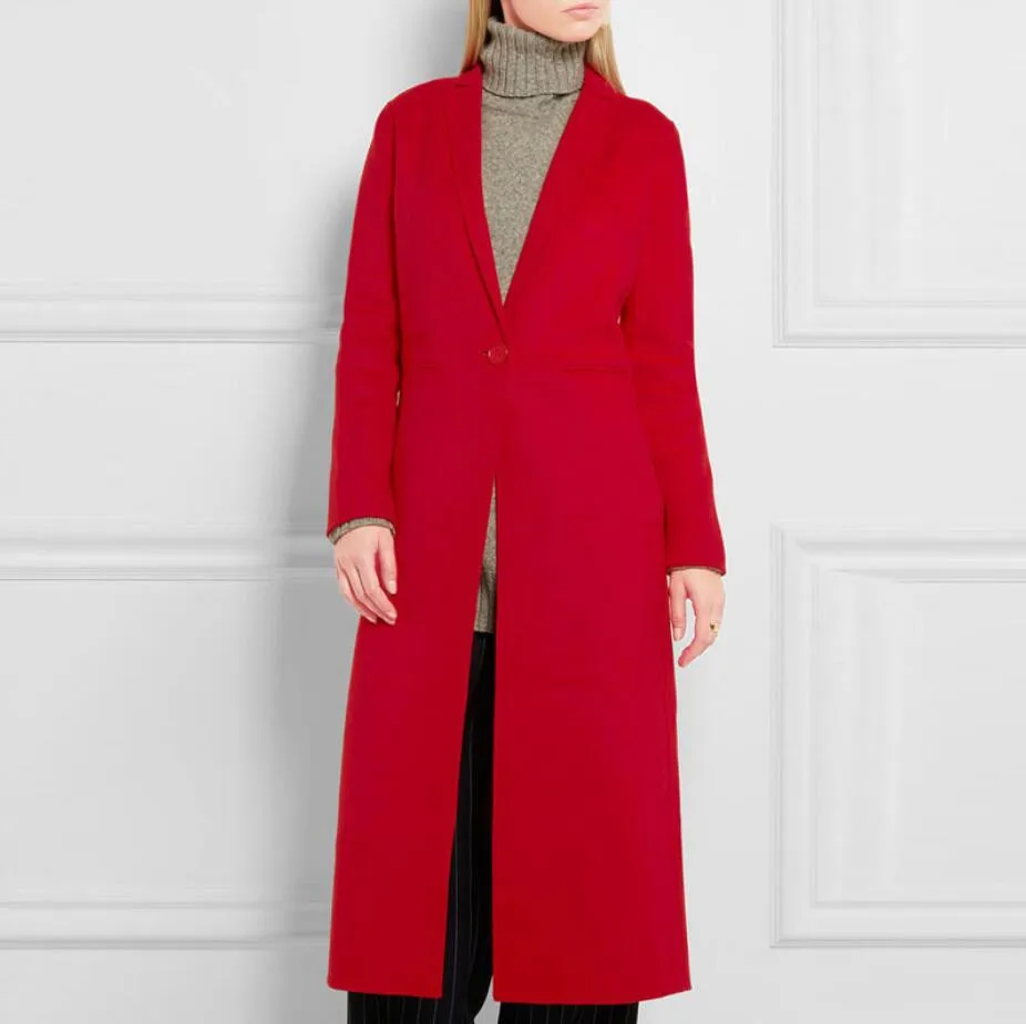 2019 Herfst Winter Vrouwen Rode Wollen Jas Eenvoudige Maxi Lange Klassieke Slanke lange mouw Overjas abrigos mujer r1720 2019 Herfst Winter Vrouwen Rode Wollen Jas Eenvoudige Maxi Lange Klassieke Slanke lange mouw Overjas abrigos mujer r1720