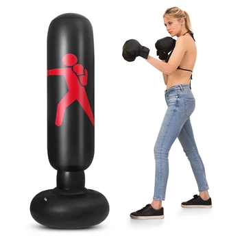 

Gym Training Fitness Boxing Punching Bag 5.2ft Inflatable PVC Boxing Bag Inflatable Punching Bag Fitness Boxing Target Bag
