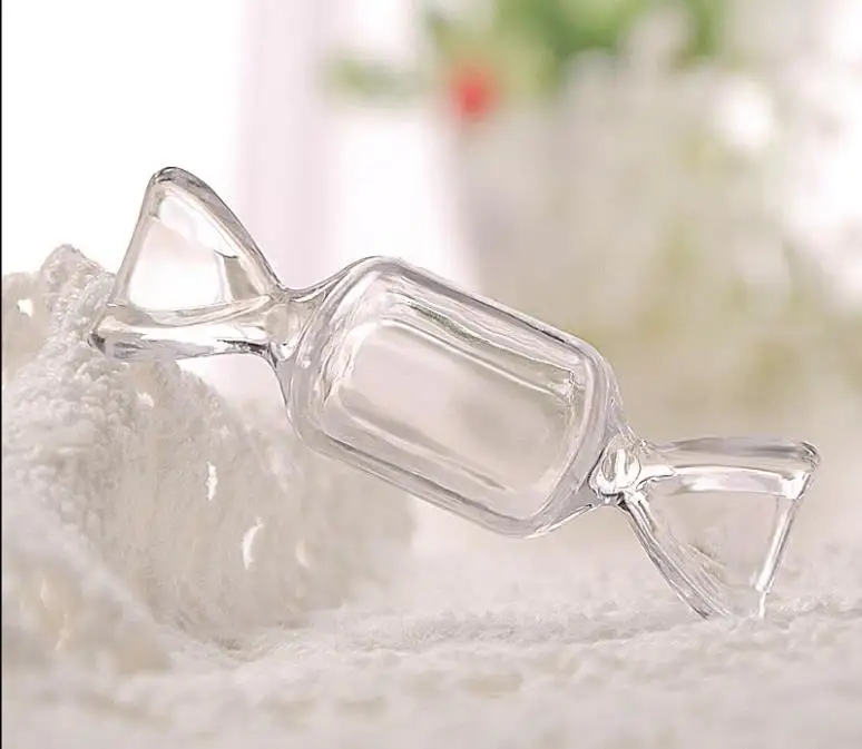 

100pcs/lot Small Toffee-shaped Transparent Plastic Box Wedding Candy Box Storage Container Baby Shower Favor