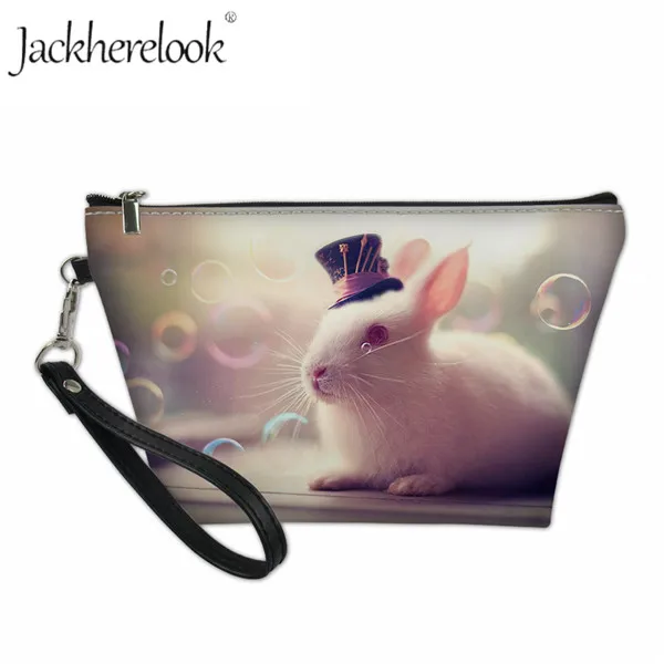 Jackhereook прекрасный кролик косметичка для женщин милые животные макияж мешок Fahion туалетные принадлежности, мытье Набор чехлов женские необходимые сумки - Цвет: CB067Z8