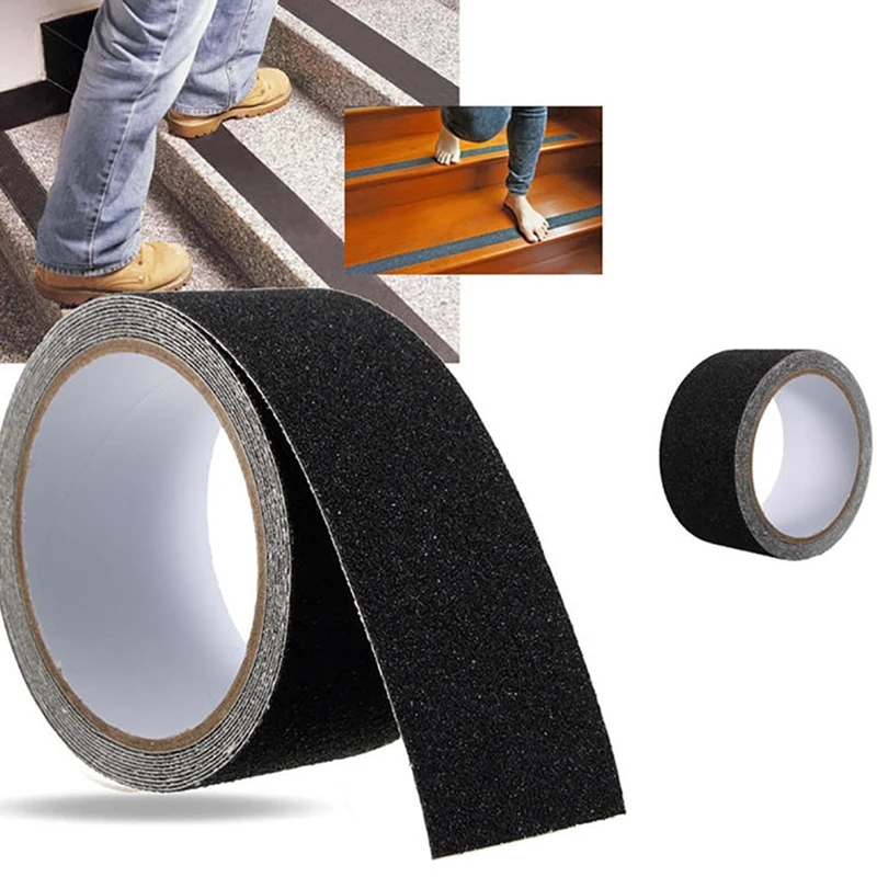 10M Roll Anti-Slip Stickers for Stairs Stairs Bathroom Self-Adhesive Strip(Black