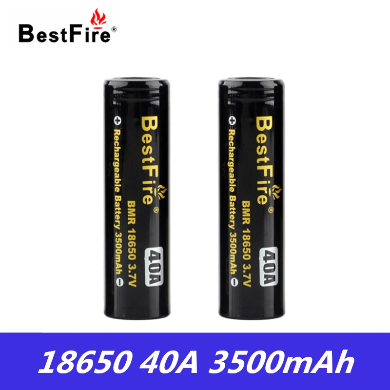 BestFire BMR 18650 Аккумулятор 3,7 в 40A 50A 60A 3500 мАч для начинающих аккумулятор литий-ионный аккумулятор с зарядным устройством для электронной сигареты мод
