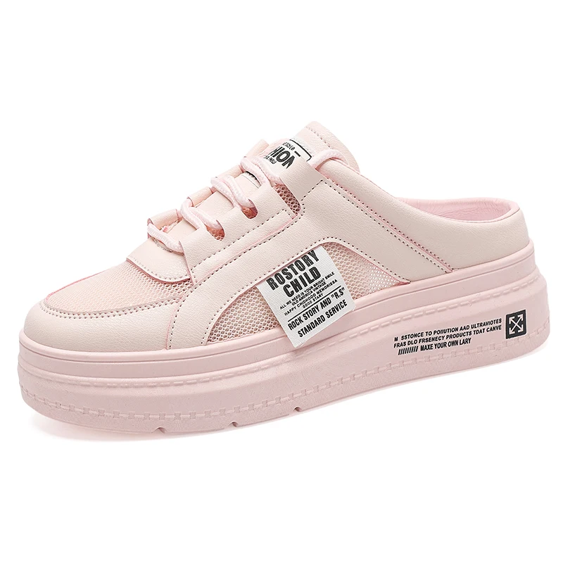 Spring SUMMER Women Vulcanized Shoes Breathable Light Comfortable White Shoes Student Fashion Mesh Platform Shoes Size 35-40