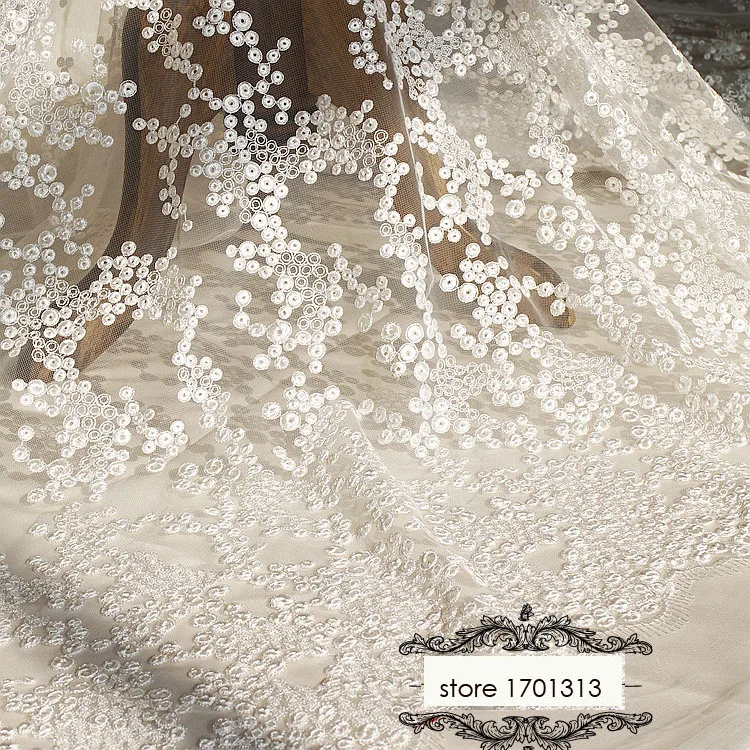 embroidery lace fabrics for wedding dresses 4