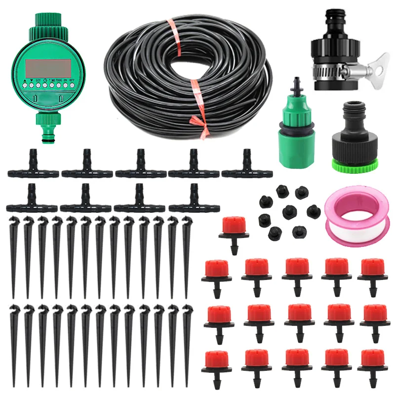 

1 Set 20M Automatic Timer Self Gardening Watering Drip Irrigation Micro System Garden Dripper Hose Watering Sprinkler Kit JQ
