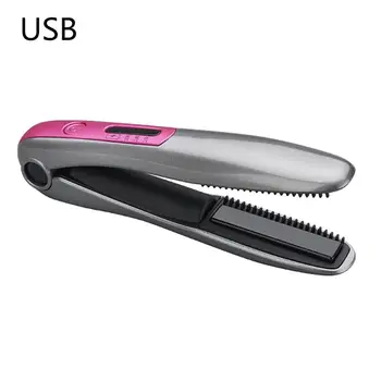 

New USB Charging Hair Straightener Mini Dual-use Electric Splint Straight Volume Wireless Portable Curler with Comb Teeth