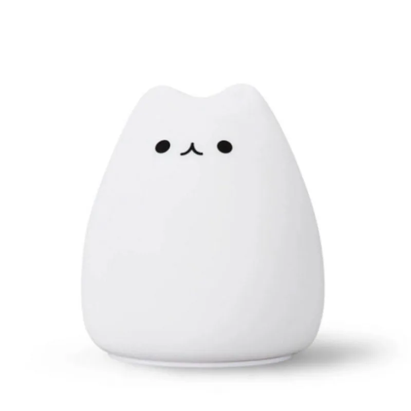 

Silicone Cartoon Cat LED Night Light Baby Kids Room Bedroom Side Table Lamp 4.5V