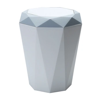 

Flap Type Trash Can Bin Living Room Kitchen Garbage Home Bathroom Accessories Blue