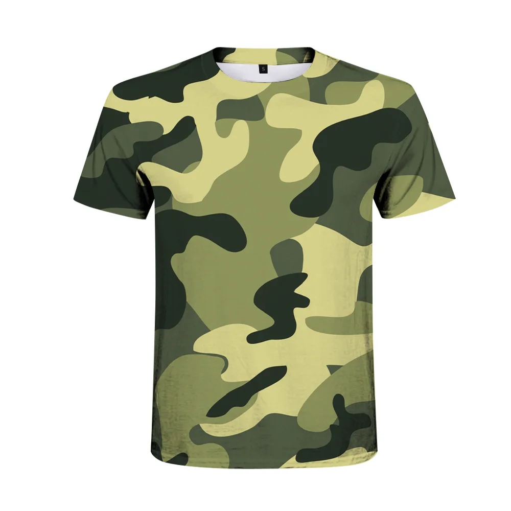 Мужская модная камуфляжная Футболка с принтом парная летняя уличная спортивная