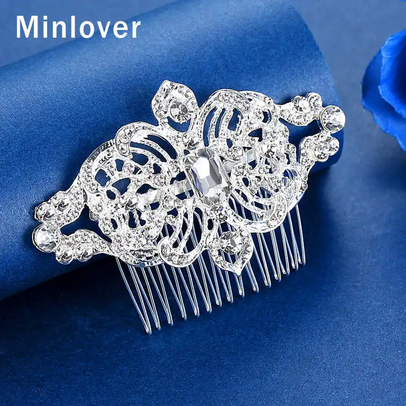 Классические большие геометрические гребни для волос Minlover серебряного цвета с